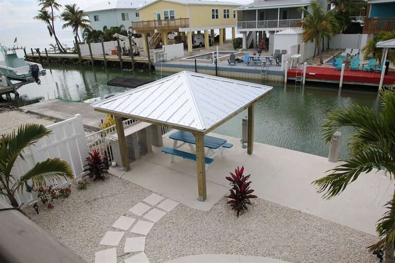 Your 50` dock right by the backyard.